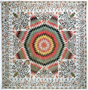 Rising Sun or Star of Bethlehem applique quilt from New York, c.1830-50